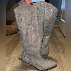 Sparkly Knee-High Boots